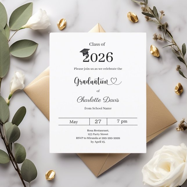 Graduation party modern class of 2026 invitation (Criador carregado)