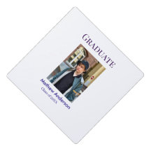 Graduation photo name class of 20XX blue simple bo