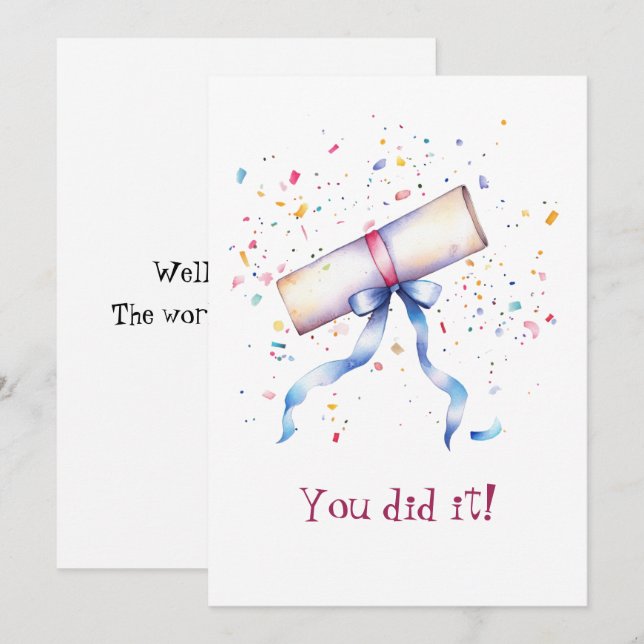 Graduation Scroll and Ribbon You Did It (Frente/Verso)