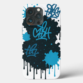 Graffiti Street Art – Coque iPhone Splash Bleu & N