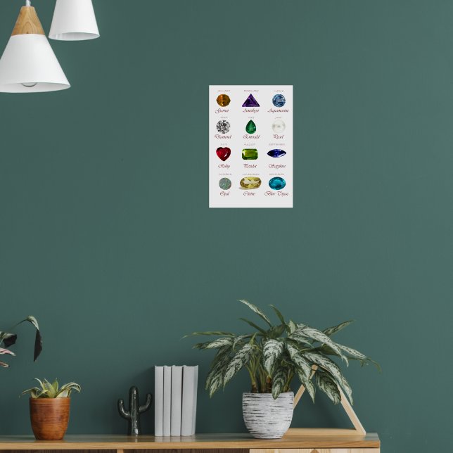 Gráfico Birthstone com Gemstones | poster de 12 me (Sala de Estar 1)