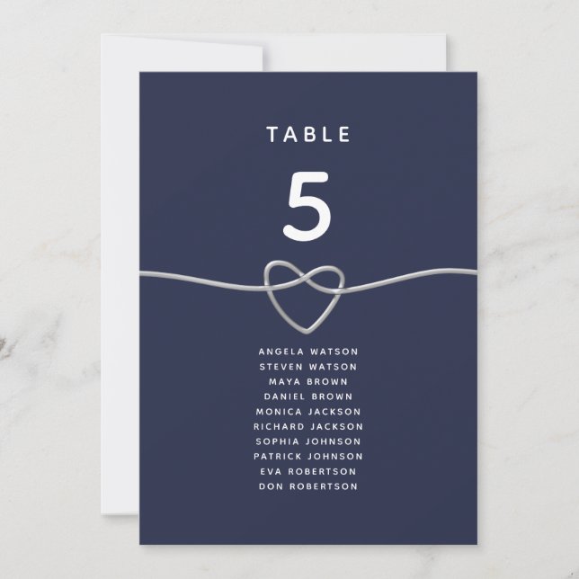 Gráfico de Assentos da Mesa de Casamento Coração A (Frente)