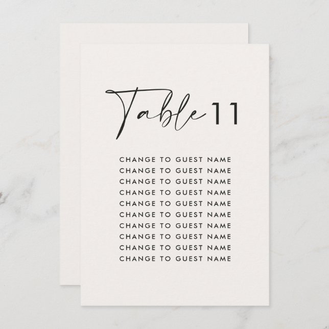 Gráfico de assentos da mesa de casamento moderna e (Frente/Verso)