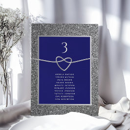 Gráfico de Assentos de Casamento Azul Prata