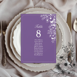 Gráfico de Assentos de Casamento com Floral Roxa