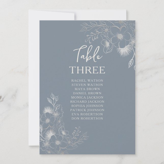 Gráfico de Assentos de Casamento com Flores Silves (Frente)