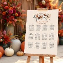 Gráfico de Assentos de Casamento de Flores Secas d