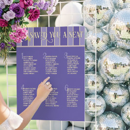 Gráfico de Assentos de Casamento Disco Roxa Listra