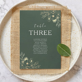 Gráfico de Assentos de Casamento Floral Verde Oliv