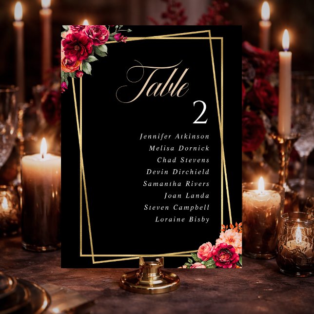 Gráfico de assentos de casamento floral vermelho p (Criador carregado)