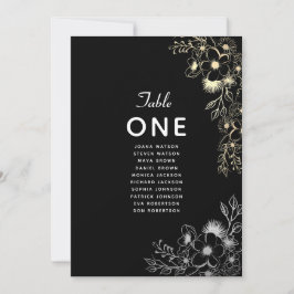 Gráfico de Assentos de Casamento Negro Elegante