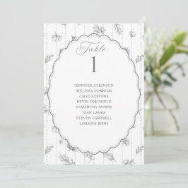 Gráfico de Assentos de Casamento Oval Prata Vintag