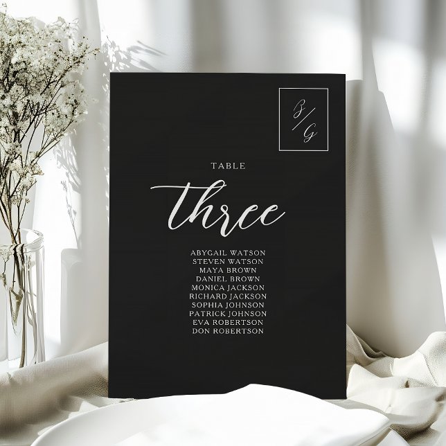 Gráfico de Assentos de Casamento Preto e Branco Mi (Criador carregado)