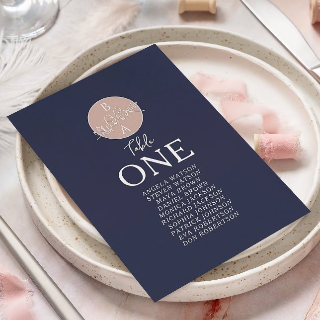 Gráfico de Assentos de Casamento Rosa e Azul Marin (Criador carregado)