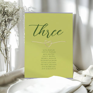 Gráfico de Assentos de Casamento Verde Cítrico