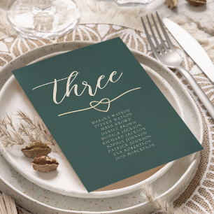 Gráfico de Assentos de Casamento Verde Esmeralda M