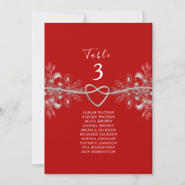 Gráfico de Assentos de Casamento Vermelho Elegante