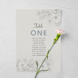 Gráfico de assentos de Casamento vintage azul empo