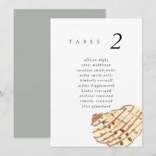 Gráfico de Assentos de Casamento Watercolor Seashe
