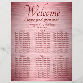 Gráfico de Assentos de Mesa de Casamento Dourado d