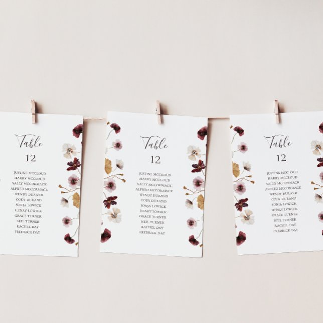 Gráfico de Assentos de Mesas de Flor Selvagem de C (Criador carregado)