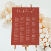 Gráfico de assentos de Terracotta elegante e moder