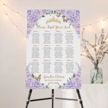 Gráfico de Assentos Florais Lilás Roxo Suave de Qu