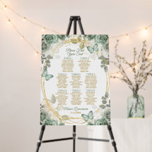 Gráfico de Assentos Quinceañera Borboleta Verde Sa