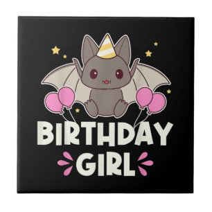 Gráfico de Bat Rapariga de Aniversário Bonita