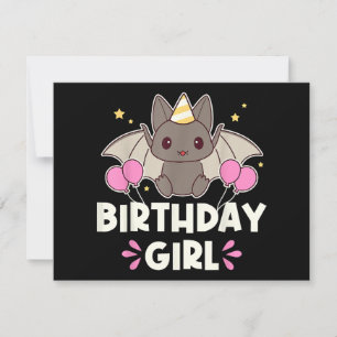 Gráfico de Bat Rapariga de Aniversário Bonita