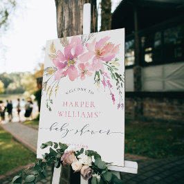 Gráfico de Boas-vindas do Chá de fraldas Floral & 