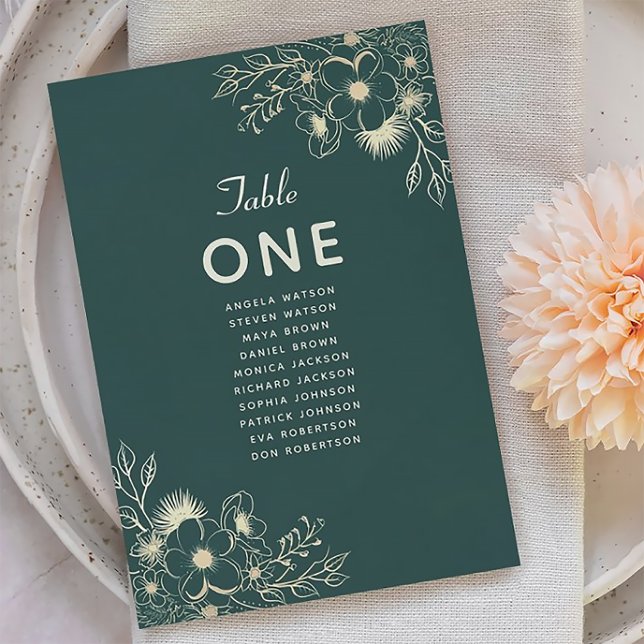 Gráfico de Casamento Elegante Elegante Emerald Ver (Criador carregado)