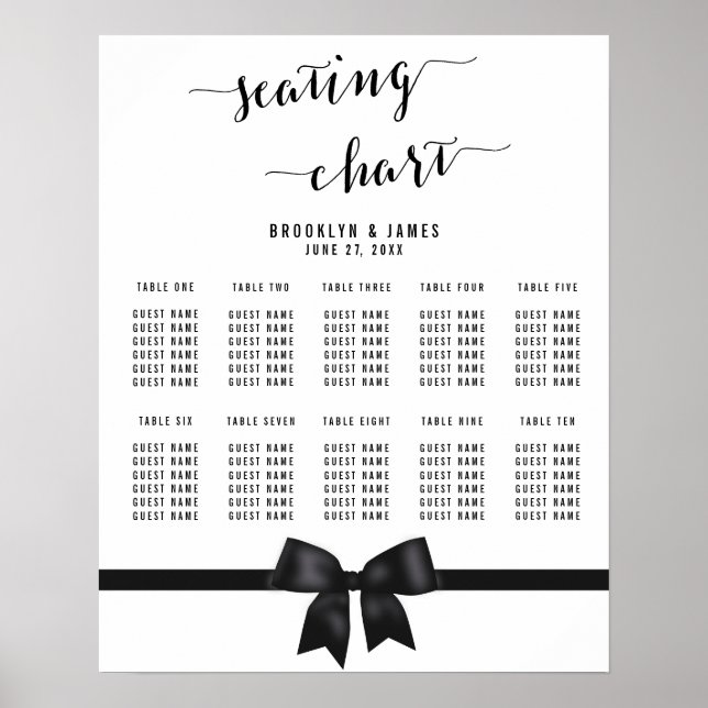Gráfico de Casamento Preto-Branco Poster 16x20 (Frente)