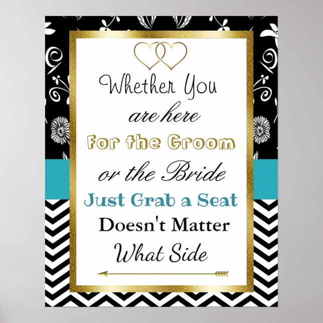 Gráfico de Casamento, Sentar "onde quer" Poster (Frente)