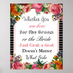 Gráfico de Casamento, Sentar "onde quer" Poster