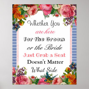 Gráfico de Casamento, Sentar "onde quer" Poster