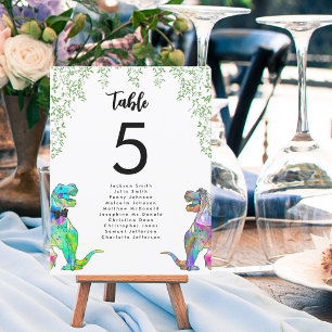 Gráfico de Mesa de Casamento com Tema de Dinossaur