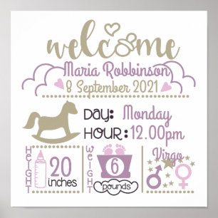 Gráfico de Nascimento do Bebê poster