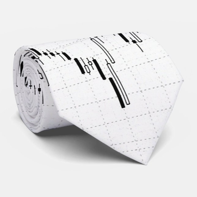 Gráfico de negócios na gravata do pescoço do merca (Rolled)