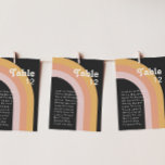 Gráfico de Número da Tabela Escura Arco-Íris de 70<br><div class="desc">Este gráfico de números da mesa escura do arco-íris dos anos 70 é perfeito para a sua simples laranja, rosa, e recepção de casamento rosa pincelada. Projetado com elementos de um arco clássico e colorido e listras minimalistas de entalhe. O design tem um toque de praia abstrato tropical único, excelente...</div>