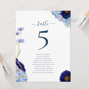 Gráfico de Número de Mesa de Casamento Floral Boho