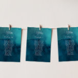 Gráfico de Número de Sentados da Tabela de Cores A<br><div class="desc">Este moody gráfico de números de mesas de aquarelas do oceano é perfeito para o seu simples casamento de vassouras tropicais. Ele é projetado com folhas tropicais brancas minimalistas e um impressionante fundo azul-esverdeado.</div>