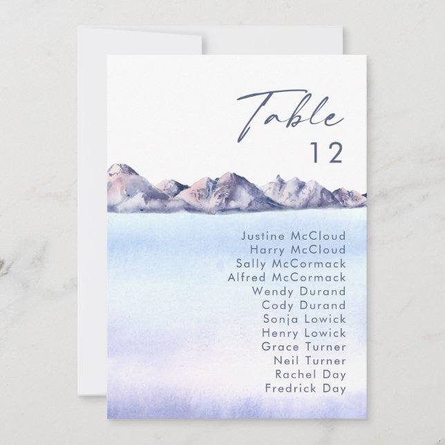 Gráfico de Número de Tabela da Montanha de inverno (Frente)