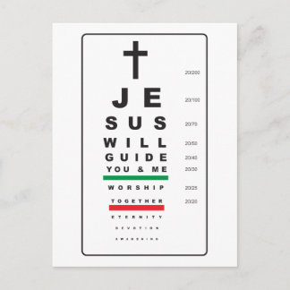 gráfico de olhos de snellen jesus - cartão postal