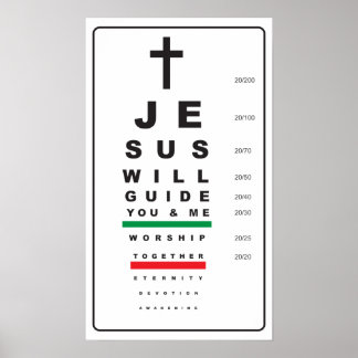 gráfico de olhos de snellen jesus - poster