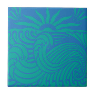 Gráfico de Praia de Ondas Sunset Boho