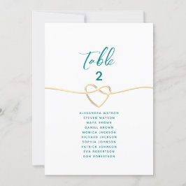 Gráfico Dourado de Casamento de Teal