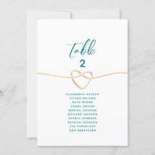 Gráfico Dourado de Casamento de Teal