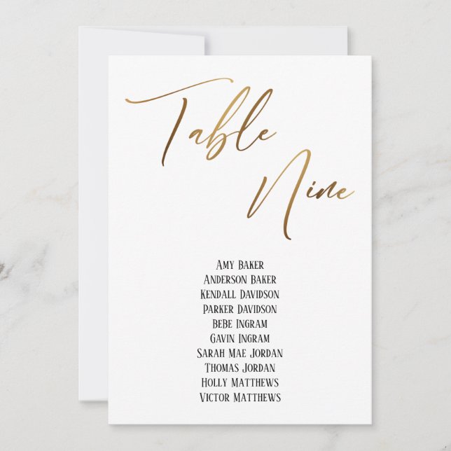 Gráfico Dourado de Mesa de Escrita Manual Nove (Frente)