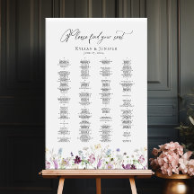 Gráfico elegante de assentos de casamento de flore